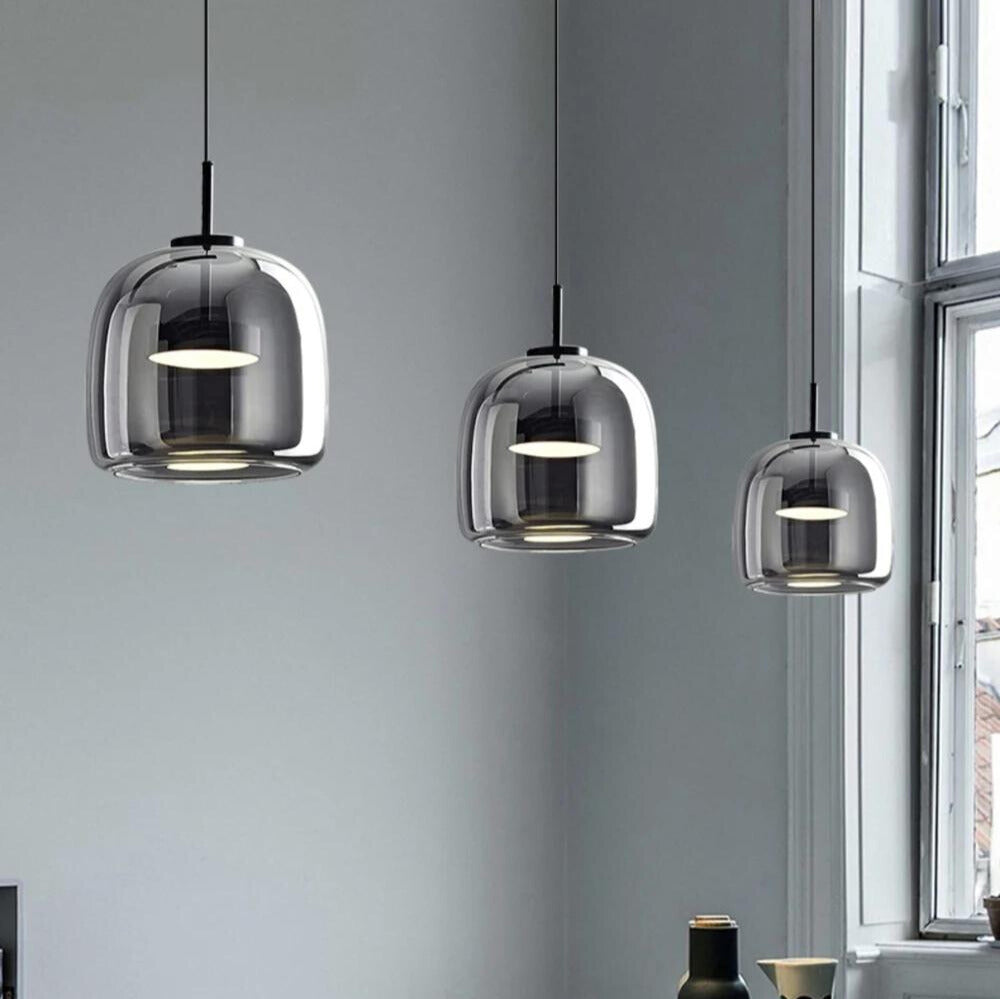 NoirNord Pendant – Modern Black Glass LED Light
