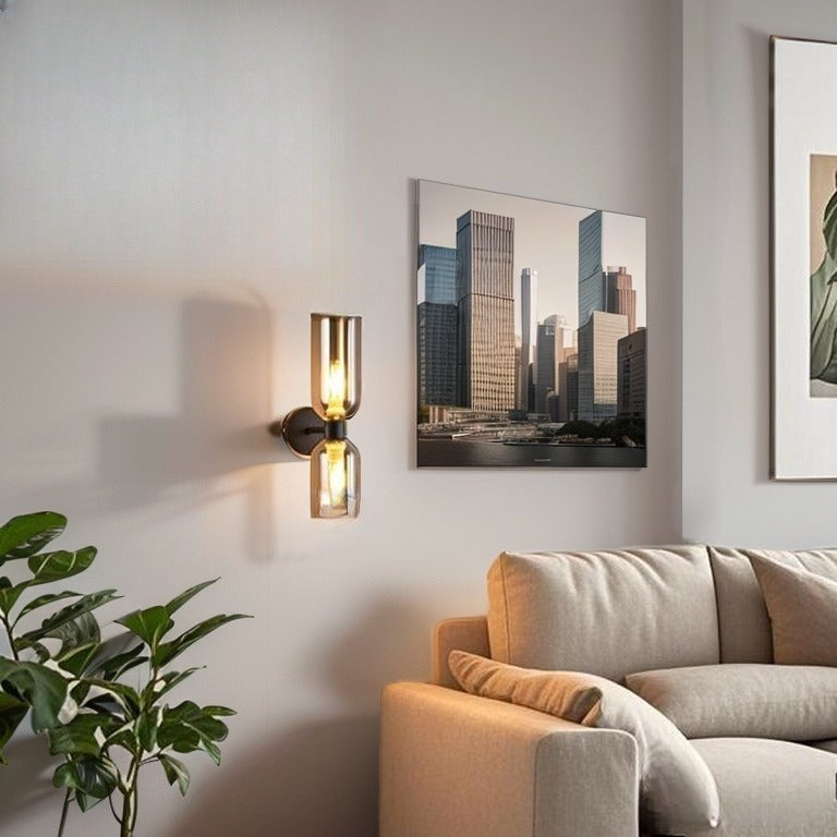 LuxeGlow Twin Glass Wall Sconce