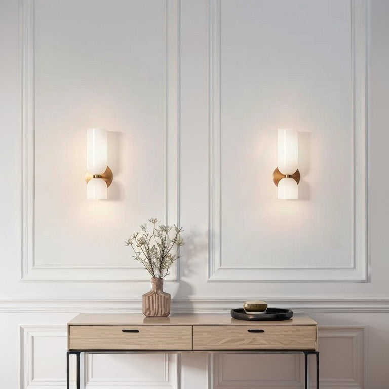 LuxeGlow Twin Glass Wall Sconce