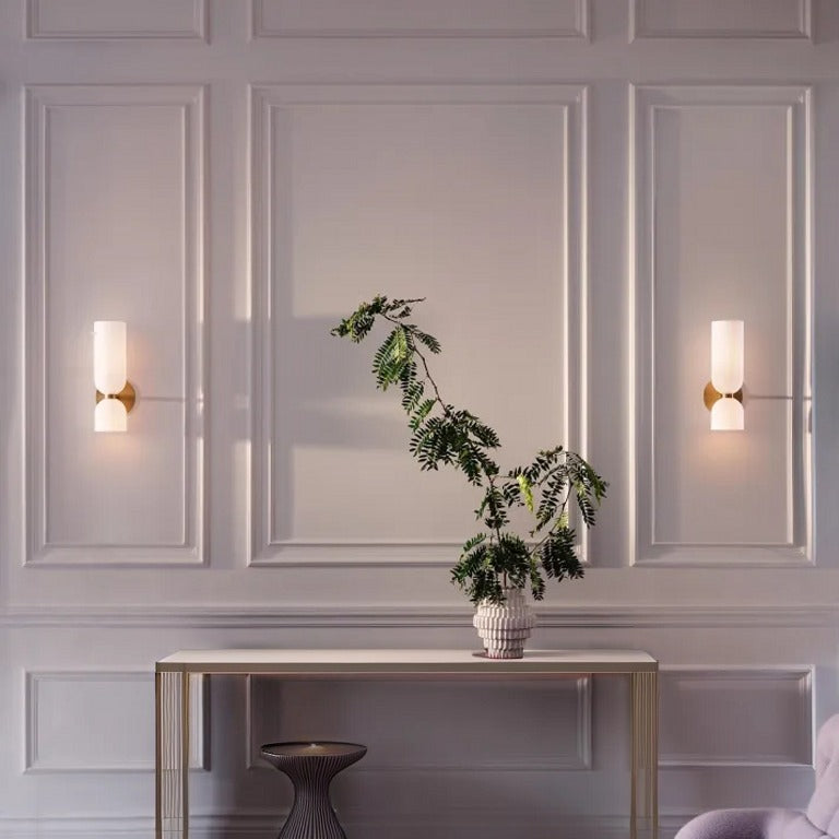 LuxeGlow Twin Glass Wall Sconce