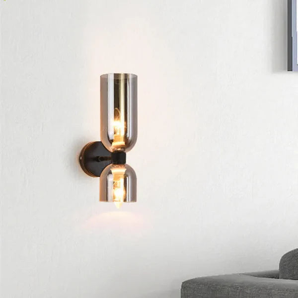 LuxeGlow Twin Glass Wall Sconce