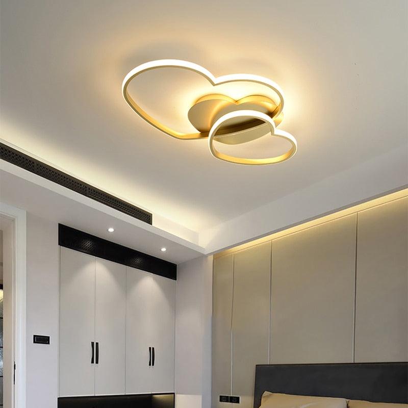 Designer LED Ceiling Light with 2 Lights - Modern Lighting for Living Room and Bedroom, Elegant Acrylic