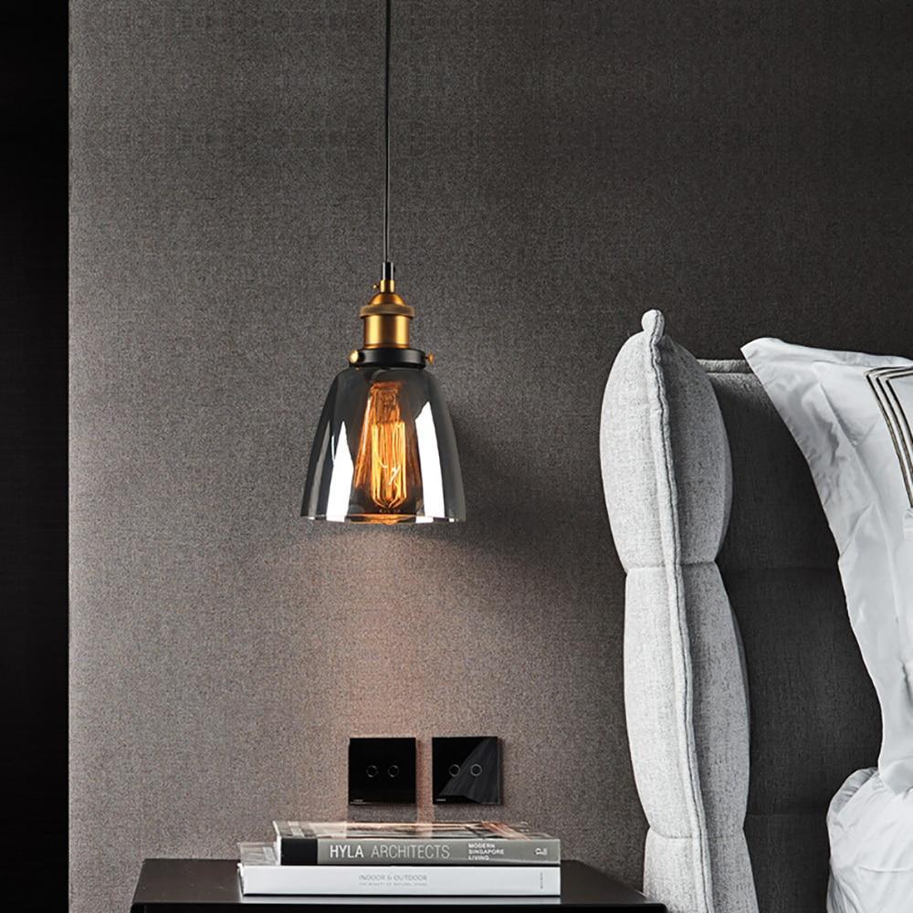 Smoked Glass Designer Pendant Light - Elegant Lighting for Kitchen and Dining Room, Modern and Nordic Style