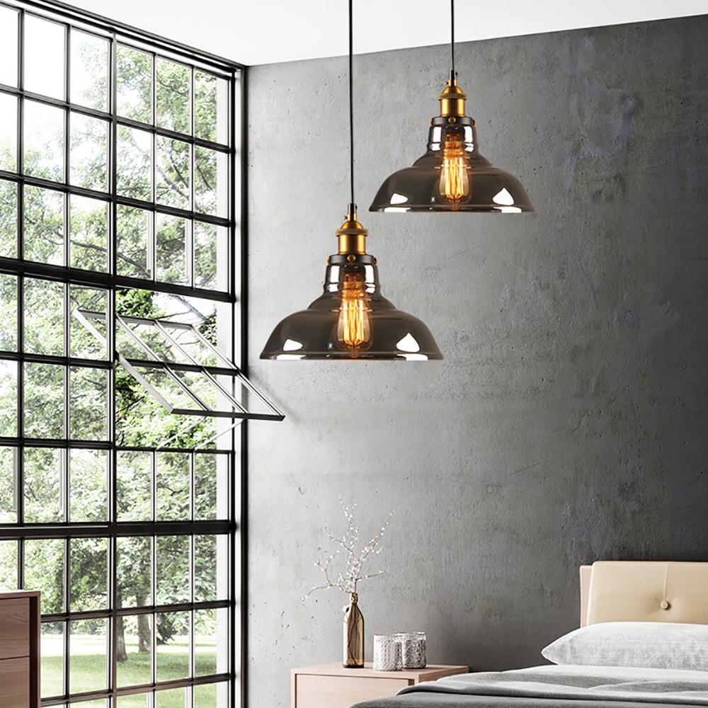 Smoked Glass Designer Pendant Light - Elegant Lighting for Kitchen and Dining Room, Modern and Nordic Style